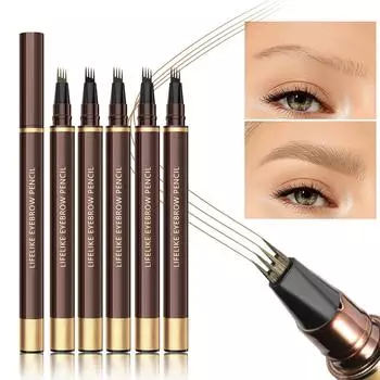 Жидкий четырехгранный карандаш для бровей Wild Eyebrow Split Eyebrow Pencil Жидкий карандаш для бровей с 4 вилочными наконечниками, 3D карандаш для бровей (1 пакет) One Size