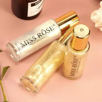 Жидкий хайлайтер Miss Rose Of Body Shimmer Mist, жидкий спрей-фиксатор, водостойкий перламутровый блестящий, макияж для лица и тела