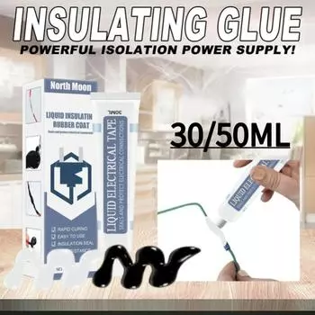 Жидкий изолирующий клей, изоляционная лента, высокофиксирующий электронный герметик, водонепроницаемый термостойкий герметизирующий клей Black 20ML