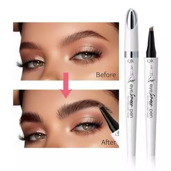 Жидкий карандаш для бровей с четырьмя когтями Не размазывающийся карандаш для бровей Карандаш для бровей с четырьмя головками Водостойкий и устойчивый к потоотделению жидкий карандаш для бровей 01#