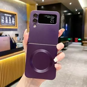 Жидкий магнитный чехол для Samsung Galaxy Z Flip 4 3 Flip3 5g, жесткий защитный чехол Magsafe Samsung Z Flip 3 5G чёрный