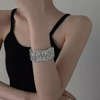 Жидкий металлический браслет для женщин, креативный эластичный браслет серебряного цвета, повязка на руку, модные ювелирные изделия, женские аксессуары серебряный