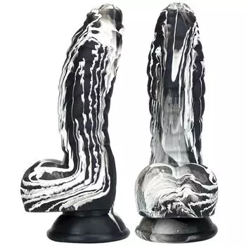 Жидкий силикон, черный и белый, 18 см, фаллоимитатор Alien, маленький анальная пробка, ремешок на члене, секс-игрушка, реалистичный фаллоимитатор, рогоносец, женское доминирование