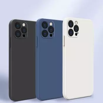 Жидкий силиконовый чехол для iPhone 15, 14, 13, 11, 12 Pro Max mini Samsung A52 A12 A32 5G Xiaomi Redmi, мягкий гелевый резиновый чехол из микрофибры iPhone 14 Plus чёрный
