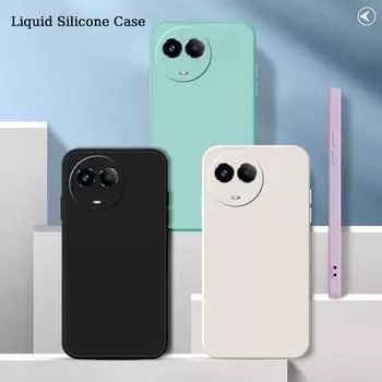 Жидкий силиконовый чехол для Realme 11 10 Pro Plus 11X 11 5G 4G матовый оригинальный жидкий противоударный прямой край ультратонкий защитный мягкий чехол Realme 11(Global) белый