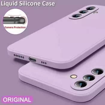 Жидкий силиконовый чехол для Samsung S24 S23 S22 S21 S20 Ultra Plus FE A13 A53 A15 A14 A34 A54 A12 A52 iPhone 15 14 Plus 13 12 11 Pro Max XSMax XR 8 7 P iPhone 7/8/SE 2020 чёрный