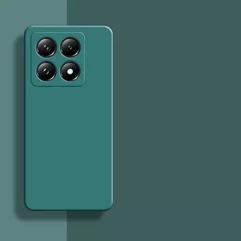 Жидкий силиконовый чехол для телефона Xiaomi 14T Pro, матовый противоударный защитный чехол для камеры, бампер для Xiaomi 14 T Pro 14TPro For Xiaomi 14T темно-зеленого