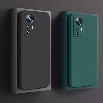Жидкий силиконовый чехол для телефона Xiaomi Mi 12T 12 12X 10T 11T 11i Poco F3 X3 Pro 11 Lite 5G NE Redmi Note 10 12C 10S 11S 9 Cover Mi 11 Lite 5G чёрный