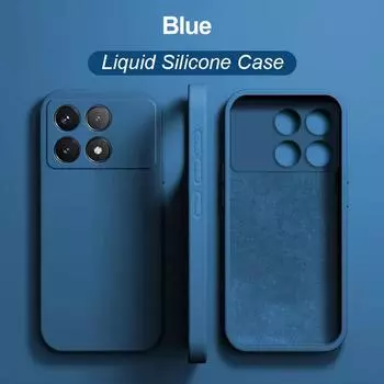 Жидкий силиконовый чехол для телефона Xiaomi Redmi Note 13 Pro + 5G POCO X6 F5 X5 Pro 5G Cover POCO X6 чёрный