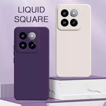 Жидкий силиконовый чехол для Xiaomi Mi 14 Pro Мягкий водонепроницаемый защитный чехол для мобильного телефона Xiaomi14 Mi14 14Pro Роскошные аксессуары Xiaomi 14