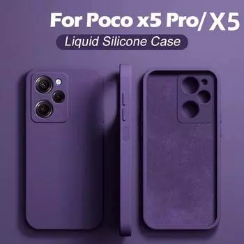 Жидкий силиконовый чехол для Xiaomi Poco X5 Pro 5G, противоударный защитный чехол для телефона, чехлы для телефона POCO X5 5G Poco X5 Pro 5G темно-зеленого