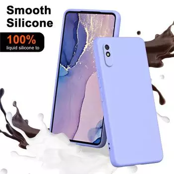 Жидкий силиконовый чехол для Xiaomi Redmi 9A 9AT 9i Luxury Fundas противоударный чехол для телефона Redmi 9A Чехол Redmi 9A чёрный