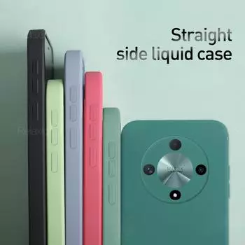 Жидкий силиконовый чехол Honar X9b, мягкий матовый защитный чехол для камеры Honor X9A X9B Magic 6 Lite 5 Lite, чехлы For Honor X50 синий