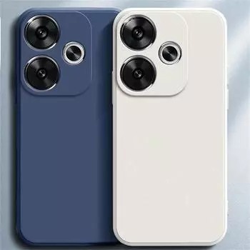 Жидкий силиконовый квадратный чехол для Poco F6 Pro F5 F4 M6 M5 M4 Pro Coque для Poco X6 X5 Pro X4 GT X3 NFC противоударный мягкий чехол для телефона For POCO F6 чёрный