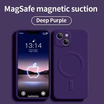 Жидкий силиконовый магнитный чехол для Iphone 14 Pro Max, беспроводное зарядное устройство, магнитная задняя крышка для Iphone 13 12 11 Funda Coque For iPhone 11 Pro