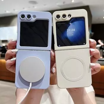 Жидкий силиконовый магнитный матовый чехол для телефона Samsung Galaxy Z Flip 6 5 4 3 для складного чехла Magsafe Tpu Soft противоударный защитный чехол Samsung Z Flip6 чёрный