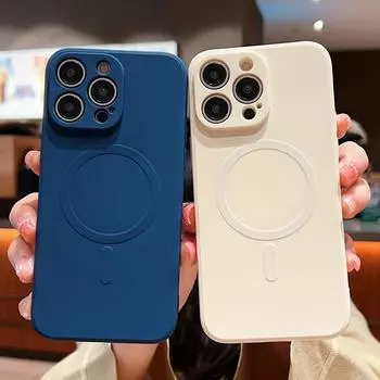 Жидкий силиконовый магнитный защитный чехол для камеры для iPhone 14 Pro Max 13 12 11 Pro Max X XR XS Max 7 8 Plus, мягкий чехол из ТПУ For iPhone X