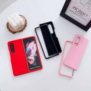 Жидкий силиконовый однотонный чехол для Samsung Galaxy Z Fold 3 4 Fold3 Fold4, защита от царапин, противоударный чехол на ощупь For Samsung Z Fold 3