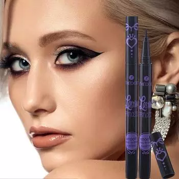 Жидкий спонж Shedoes, долговечная, ультратонкая, водостойкая, не оставляющая следов, не разглаживающая черная подводка для глаз фиолетовый