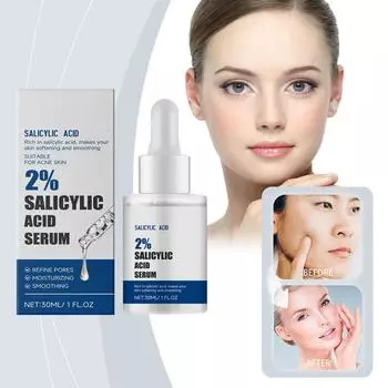 Жидкое салициловое средство от прыщей, гладкая кожа, эффективное впитывание, мягкие ингредиенты, уменьшение раздражения.30 мл белый
