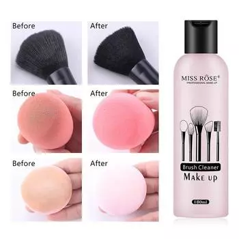 Жидкость для чистки пуховки Powder Puff Cleaner Liquid Очищающая жидкость Кисти для макияжа Beauty Tool Жидкость для чистки пуховки Powder Puff Cleaning Liquid 180ml