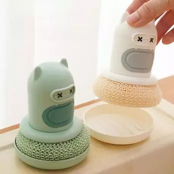 Жидкость для мытья посуды Щетка для мытья посуды Кухонная бытовая щетка для мытья посуды Инструменты для очистки Обеззараживание Чистый шарик Проволочный шарик Креативная ручка