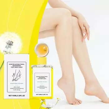 Жидкость для очистки ног Увлажняет кожу ног, удаляет грязь и запах, очищает ноги для ежедневного использования 100 мл One Size жёлтый