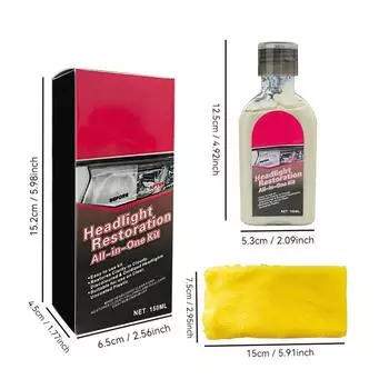 Жидкость для ремонта автомобильных фар, средство для окисления автомобильных фар, устранения пожелтения, царапин, улучшенного покрытия и восстановления хрусталя
