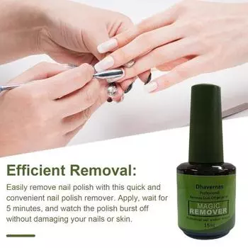 Жидкость для снятия гелевого лака 15 мл Профессиональная салонная жидкость для снятия гелевого лака Быстрое и легкое удаление Безопасно Без запаха Подарок для любителей нейл-арта зелёный