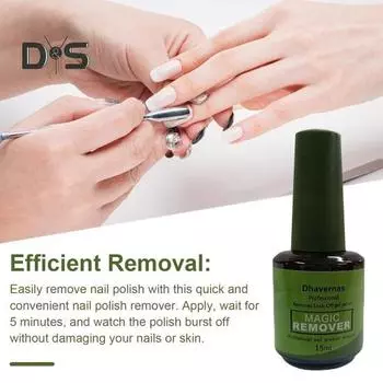 Жидкость для снятия гелевого лака 15 мл Профессиональная салонная жидкость для снятия гелевого лака Быстрое и легкое удаление Безопасно Без запаха Подарок для любителей нейл-арта зелёный