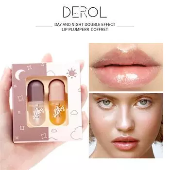 Жидкость для увеличения объема губ «День, ночь», «Имбирь и мята», питательный и увлажняющий набор для губ, набор для увеличения объема губ, средство для увеличения объема губ