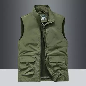 Жилет без рукавов, мужской, на все времена года, для отдыха на открытом воздухе, свободный, большого размера, европейский и американский спортивный жилет с несколькими сумками M