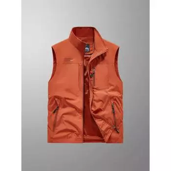 Жилет без рукавов, мужской, на все времена года, для отдыха на открытом воздухе, свободный, большого размера, европейский и американский спортивный жилет с несколькими сумками M серый