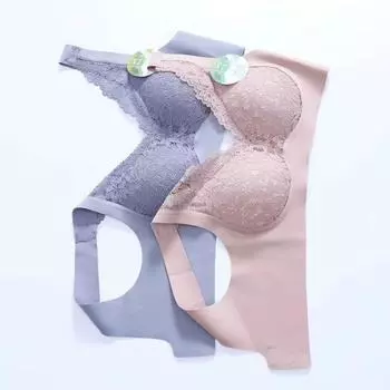 Жилет без стального кольца регулировка сборка бюстгальтер для сна мягкий жилет трехбортный L зелёный