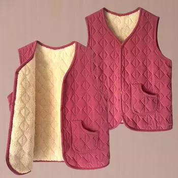 Жилет большого размера, женский зимний модный жилет с V-образным вырезом, без рукавов, однотонный флисовый теплый жилет 2XL красный
