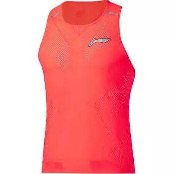 Жилет для бега Li Ning серии Quick-Dry Breathable Comfortable для мужчин, флуоресцентно-розовый AAYR349-3 XL