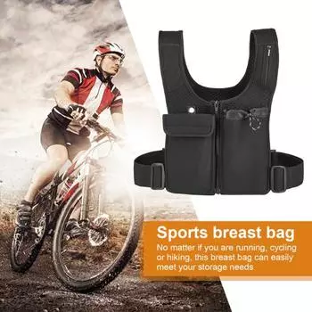 Жилет для бега, нагрудная сумка для бега, водонепроницаемая нагрудная сумка для бега с двойными карманами для мужчин и женщин, жилет для бега по пересеченной местности, пешего туризма и велоспорта