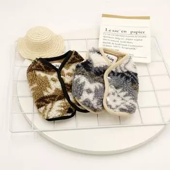 Жилет для домашних животных из ягненка, одежда Ins Short Bulldog, жилет для собак, жилет Plus Velvet, одежда для кошек, одежда для кошек, осень и зима XS