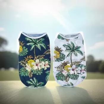 Жилет для домашних животных, костюм для маленьких и средних собак, кошек, летняя дышащая футболка с принтом «остров», для путешествий на открытом воздухе, пальто для котят и мопсов, одежда XS