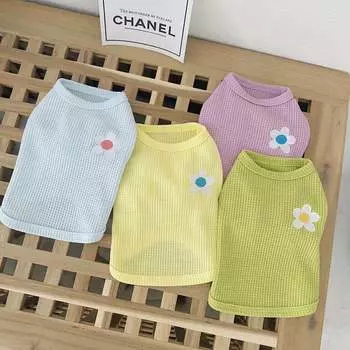 Жилет для домашних животных Милая одежда с цветочным принтом Одежда для собак Одежда для собак Одежда для кошек Средняя и маленькая двуногая одежда Летняя одежда для плюшевых мишек XS