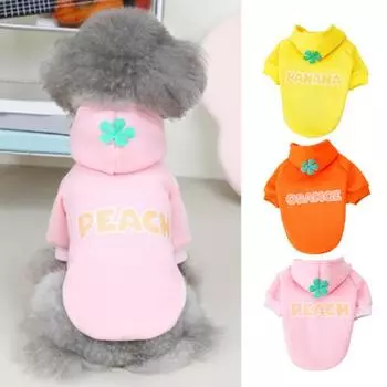 Жилет для домашних животных Моющийся прочный принт Мягкий наряд Фруктовый английский принт для домашних животных XL розовый