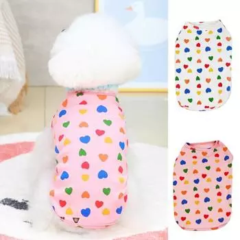 Жилет для домашних животных, мягкий дышащий милый весенний костюм с сердечком для кота и щенка S белый