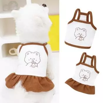 Жилет для домашних животных, слинг, вафельная текстура, пуловер с мультяшным узором, удобная одежда для собак Girl S