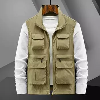 Жилет для фотосъемки на весну и осень, свободный, большого размера, без рукавов, быстросохнущий, дышащий, с несколькими карманами, жилет M