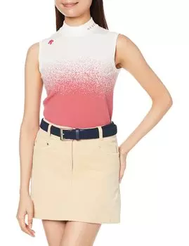 Жилет для гольфа с воротником-стойкой, без рукавов, простая вышивка логотипа DGWTJL80 PK00 M [DESCENTE GOLF] женский (розовый)