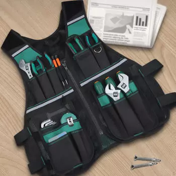 Жилет для инструментов электрика, многокарманная водонепроницаемая сумка для садового техника