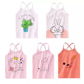 Жилет для маленьких девочек, одежда для детей от 1 до 6 лет, летний жилет без рукавов для маленьких девочек, топы с цветочным принтом, блузка, хлопковая повседневная детская одежда XXL