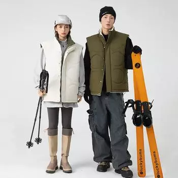 Жилет для пары, мужской новый зимний двухсторонний теплый модный жилет, утолщенный, устойчивый к холоду, повседневный свободный жилет без рукавов M