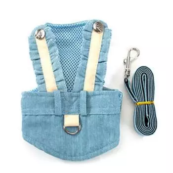 Жилет для питомца, поводок, регулируемый, с пуговицами, комплект поводков и шлейки для собак с дышащей сеткой для M (Advise Weight Range 3?4kg/6.6?8.8lb)