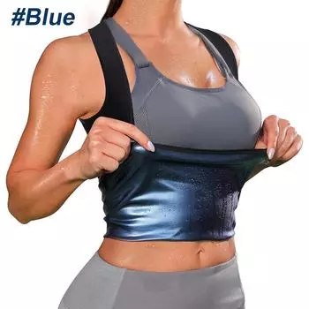 Жилет для сауны, спортивная футболка, компрессионный жилет, удерживающий тепло, жилет для сауны для женщин и девушек, фитнес-тренажер для талии, потеря веса S-M